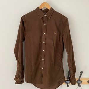 Ralph Lauren Oxford Shirt in brown cord slim fit